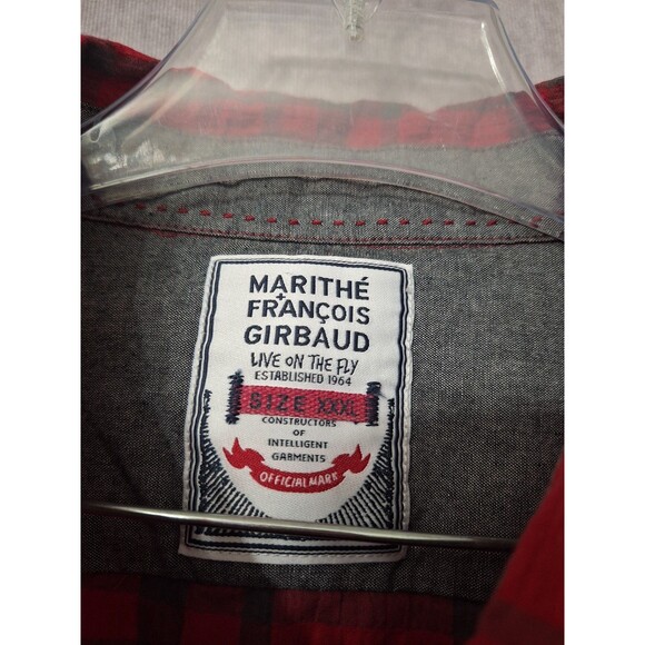 Marithe Francois Girbaud Button Up Shirt Mens XXXL Premium Plaid Grunge Y2K 90's - Picture 9 of 13
